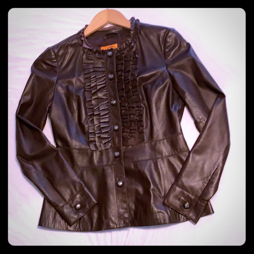 Tory Burch Brown Leather Jacket